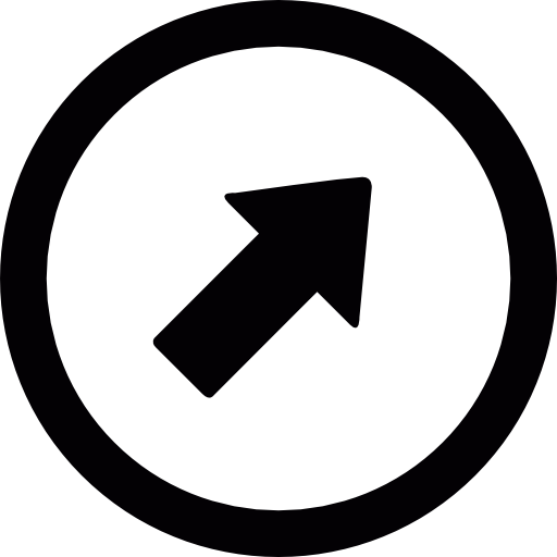 Right up arrow in circle free icon