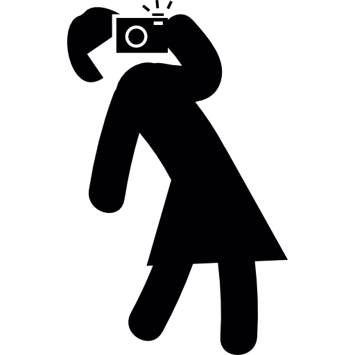 mujer tomando una foto icono gratis