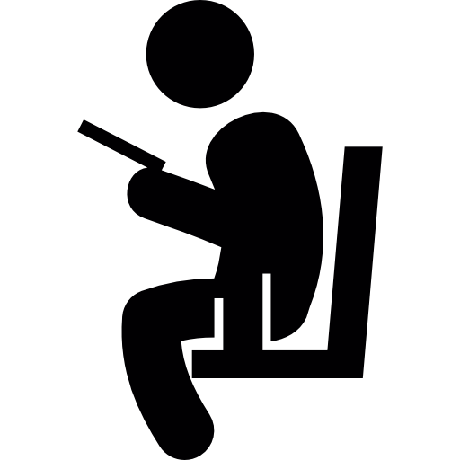 Сидящий мужчина читает бесплатно иконка