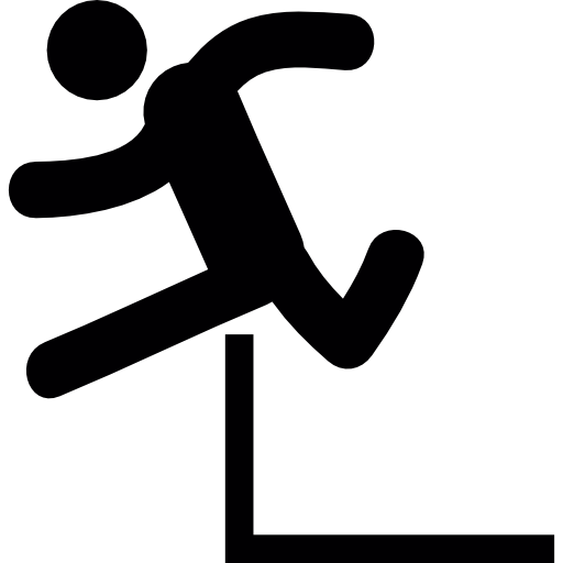 homem pulando um obstáculo grátis ícone
