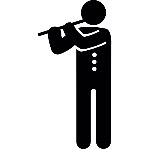Man playing a flute free icon