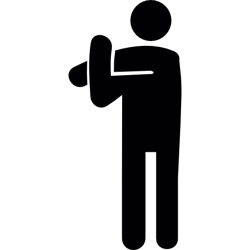 Free Icon | Standing man in elongation posture of arms