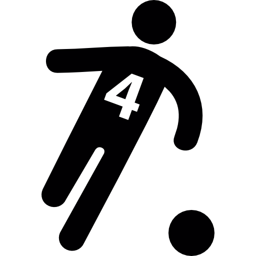 jugador de fútbol número cuatro icono gratis