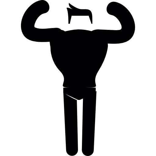 hombre musculoso mostrando sus músculos icono gratis