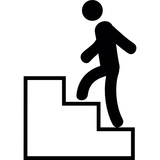 Free Icon | Person ascending by stairs