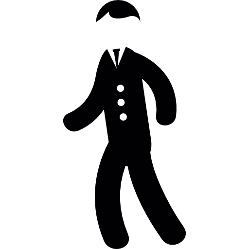 Elegant man walking free icon