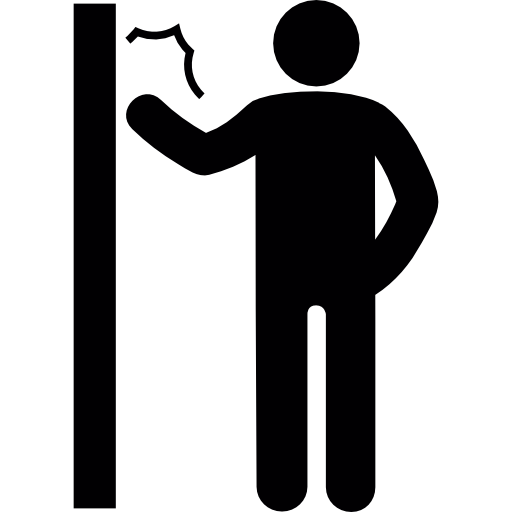 Man knocking a door free icon