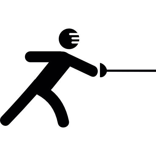 Man practicing fencing free icon