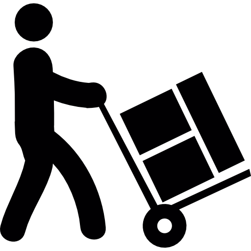 Worker loading boxes free icon
