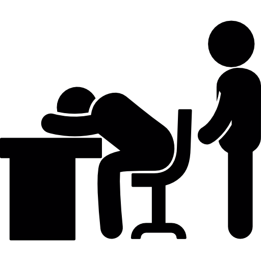 Boss catching a worker sleeping free icon