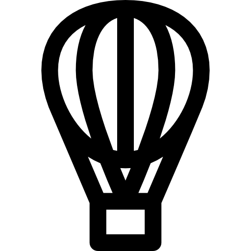 Hot Air Balloon Curved Lineal icon