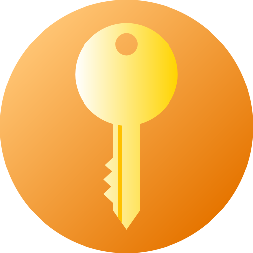 Flat Circular Gradient Key icon