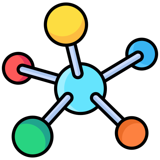 Molecule Generic color lineal-color icon