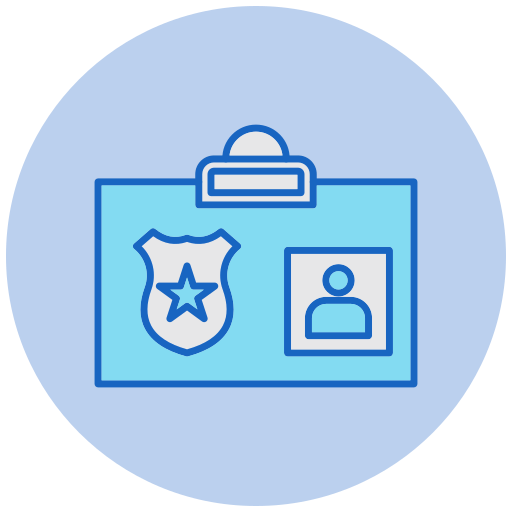 Police identification generic color lineal color icon