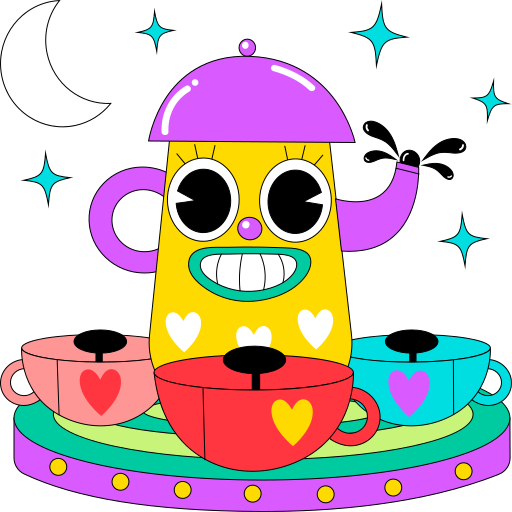 Tea cup ride free sticker