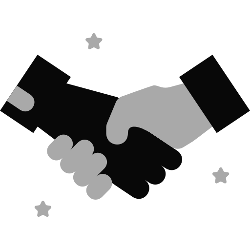 Handshake gesture glyph icon. Silhouette symbol. Shaking hands