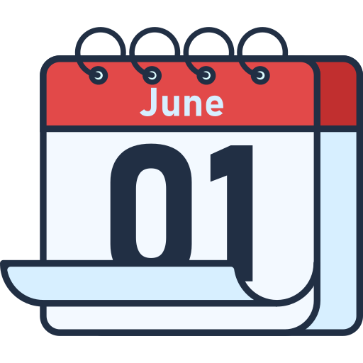 June 1 - Free time and date icons