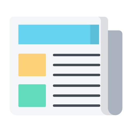 Newspaper Generic color fill icon