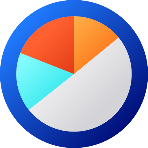 Pie chart Flat Circular Gradient icon