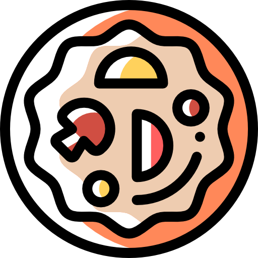 Pizza Detailed Rounded Color Omission icon