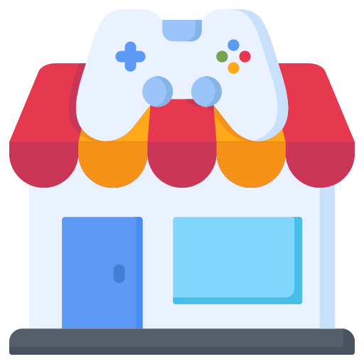 Premium Vector  Online game store logo icon
