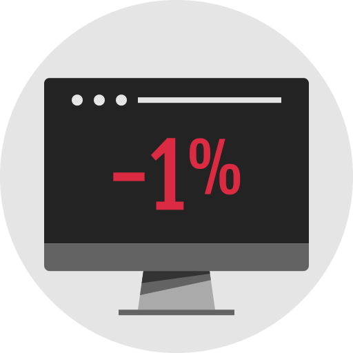 porcentaje negativo icono gratis