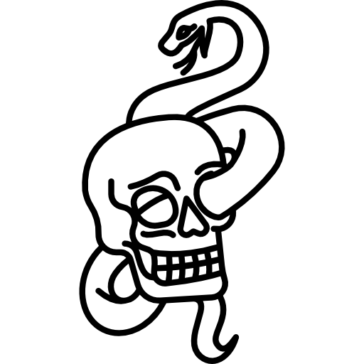 cráneo y serpiente icono gratis