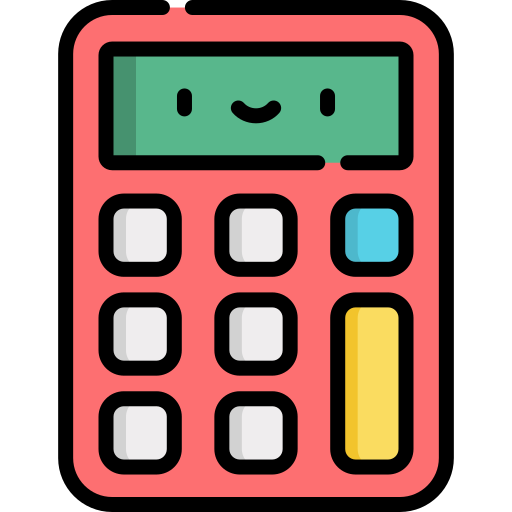 Calculator Kawaii Lineal color icon