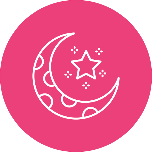 Half moon icon (Symbol png) pink