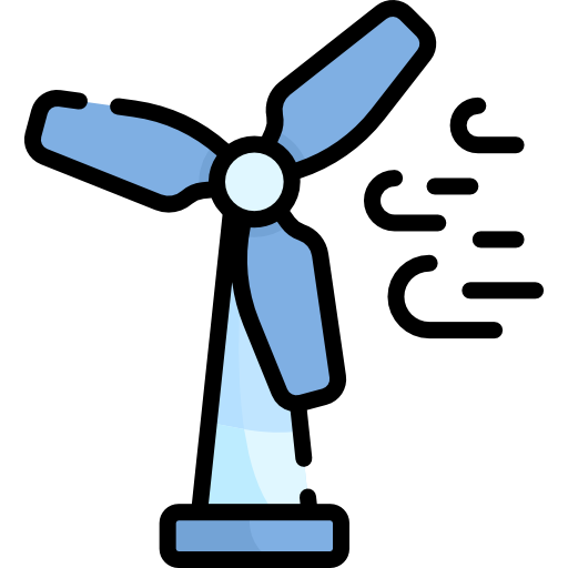 Wind turbine Kawaii Lineal color icon