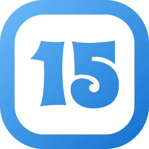 Number 15 Generic gradient fill icon