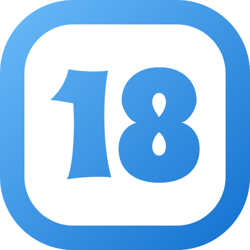 número 18 icono gratis