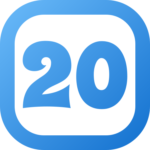 Number 20 Generic gradient fill icon