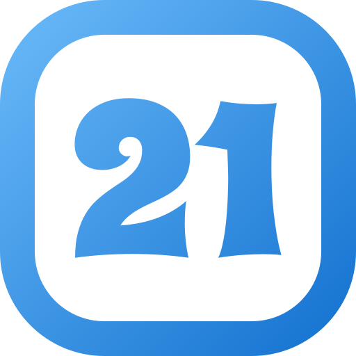 número 21 icono gratis