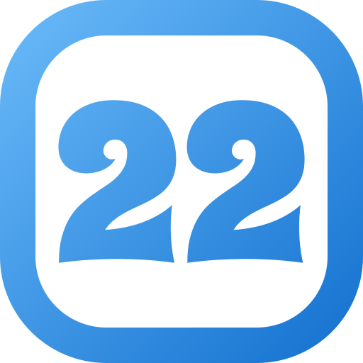 número 22 icono gratis