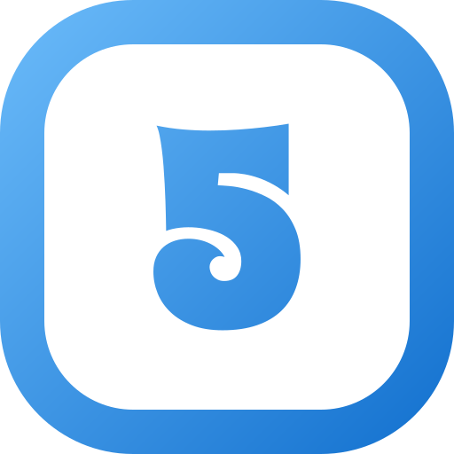 número 5 icono gratis