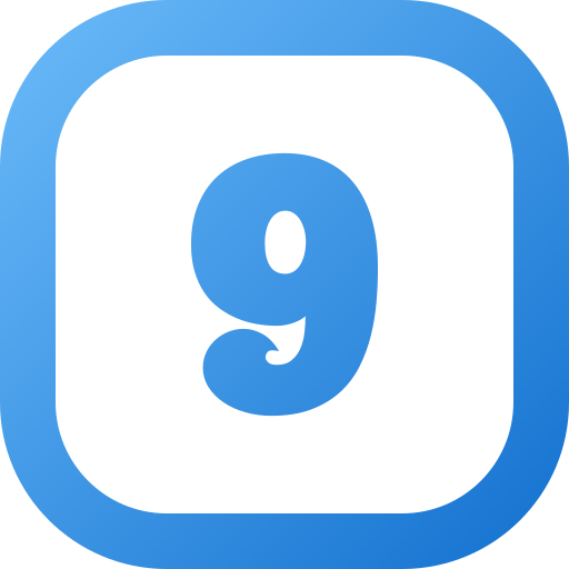 número 9 icono gratis