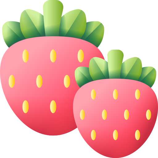 Strawberry 3d Color Icon