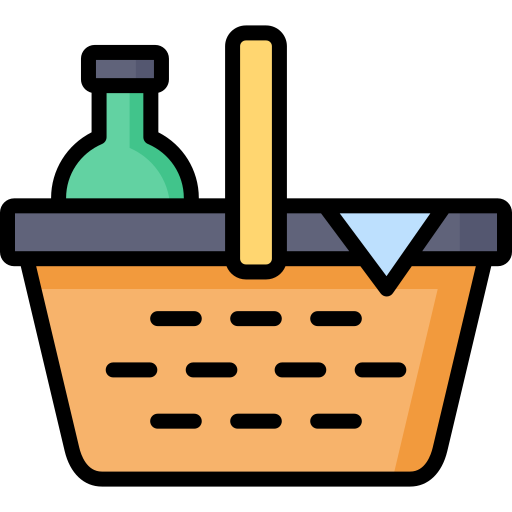 cesta de picnic icono gratis