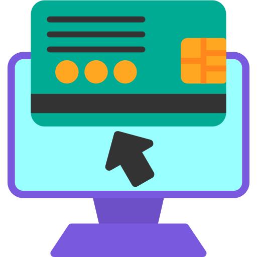 pago en línea icono gratis