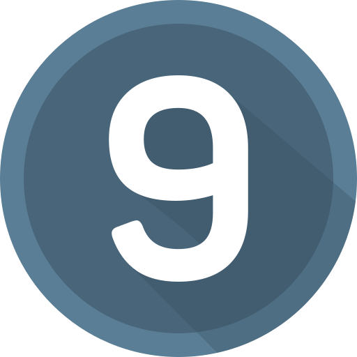 Number 9 Generic color fill icon