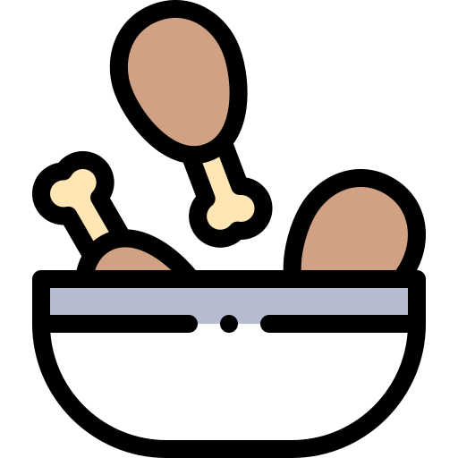 Fried Chicken Detailed Rounded Lineal Color Icon