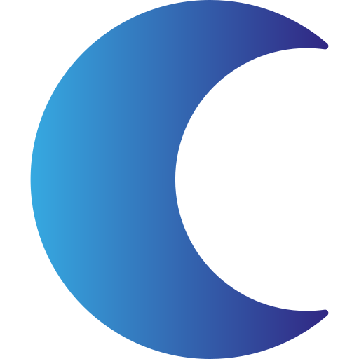 blue crescent moon clipart
