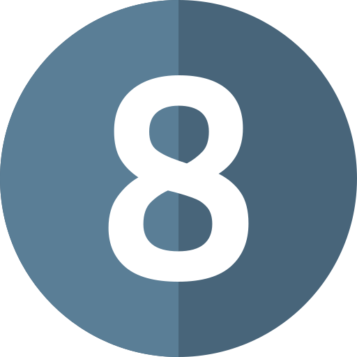 Number 8 Generic color fill icon