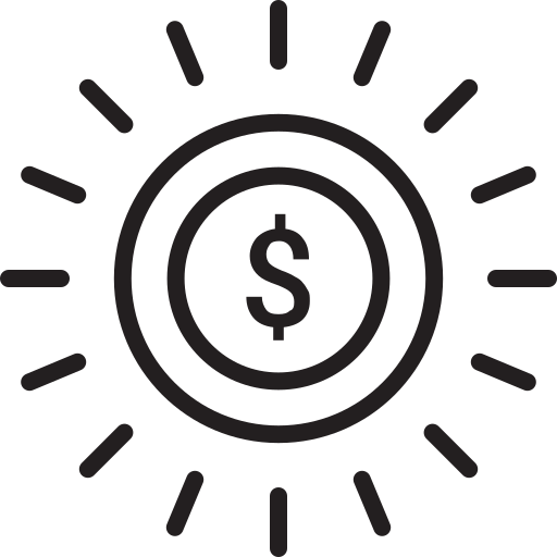 Символ доллара в черном овале бесплатно иконка