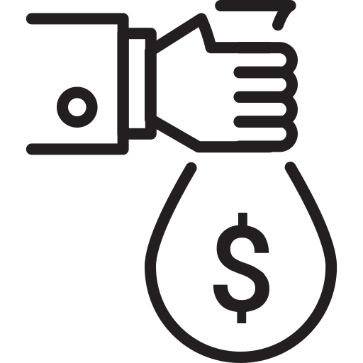 Символ доллара в черном овале бесплатно иконка