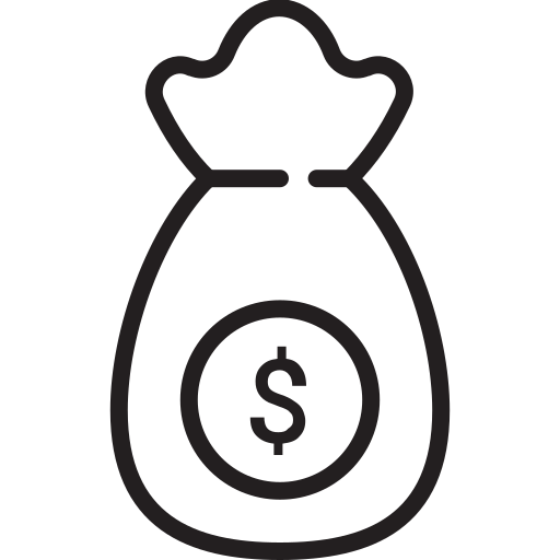 Символ доллара в черном овале бесплатно иконка