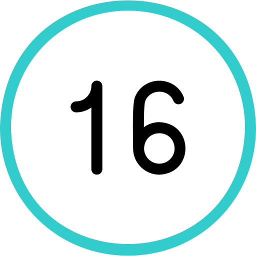 dieciséis icono gratis
