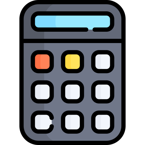 Calculator Kawaii Lineal color icon