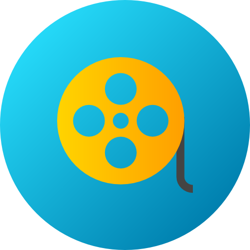 Movie Flat Circular Gradient icon